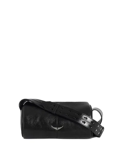 Zadig & Voltaire Le Doudou Vintage Patent Crossbody Bag In Black