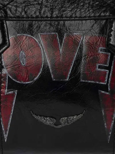 Zadig & Voltaire Sunny Mood Punk Embellished Leather Shoulder Bag In Black