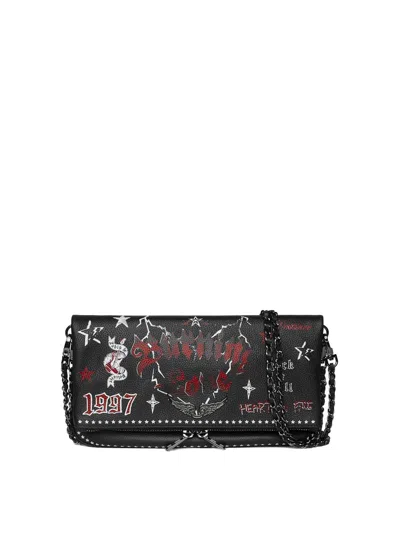 Zadig & Voltaire Rock Nano Grained Leather Punk In Multi