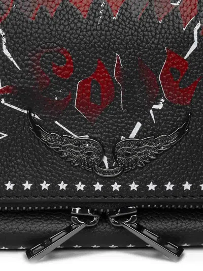 Zadig & Voltaire Rock Nano Grained Leather Punk In Multi