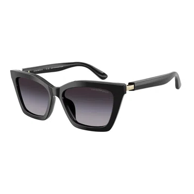 Emporio Armani Grey Gradient Butterfly Ladies Sunglasses Ea4250u 50178g 54 In Black