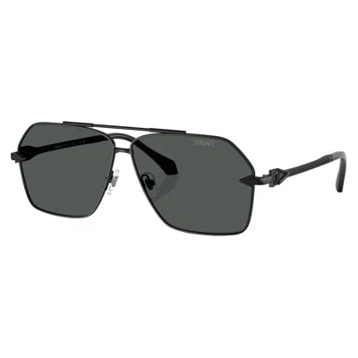 Versace 63mm Pilot Sunglasses In Gray