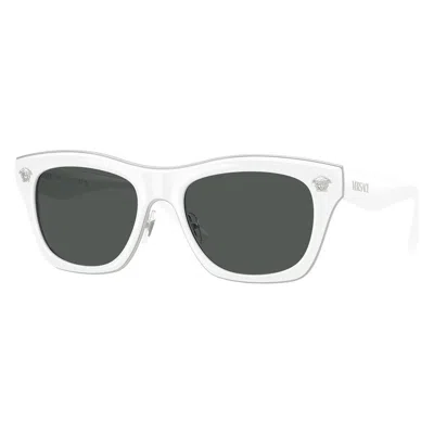 Versace 53mm Rectangular Sunglasses In White