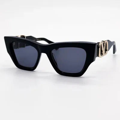Valentino Sette Grey Cat Eye Ladies Sunglasses Vls-166 A 52 In Black