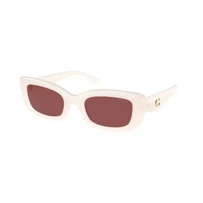 Coach Pomace Red Rectangular Ladies Sunglasses Hc8390u 580575 51 In White