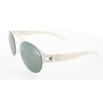 Mykita No1 Sun-hudson-off White Green Mirror Navigator Unisex Sunglasses No1 Sun-hudson 029 52 In White