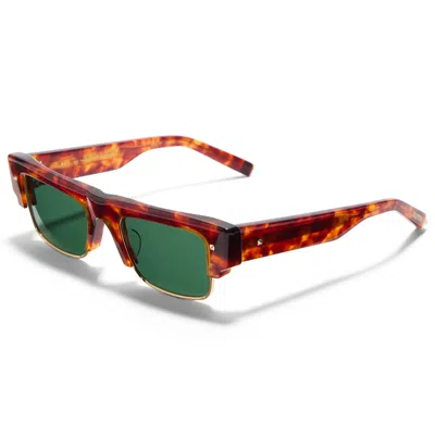 Valentino Green Pilot Unisex Sunglasses Vls-164 B 52 In Red