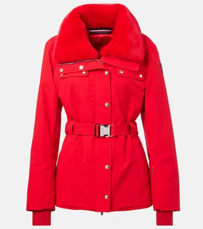 Fusalp Dessa Faux Fur-trimmed Ski Jacket In Red