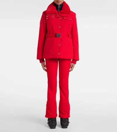 Fusalp Dessa Faux Fur-trimmed Ski Jacket In Red