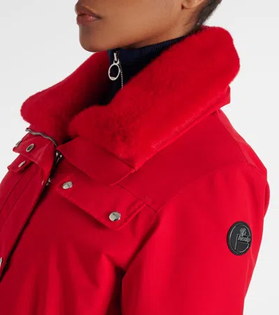 Fusalp Dessa Faux Fur-trimmed Ski Jacket In Red