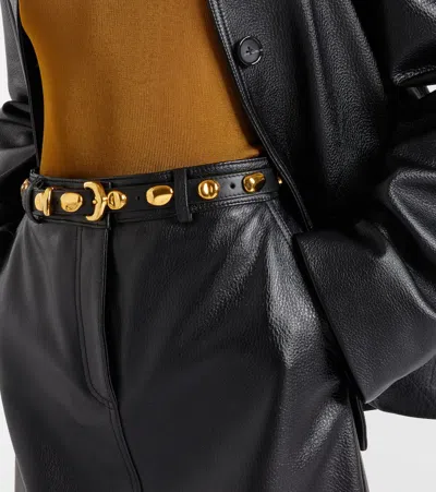 Amanu Vaal Embellished Leather Belt In Black