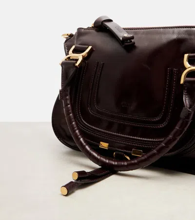 Chloé Marcie Small Leather Shoulder Bag In Black