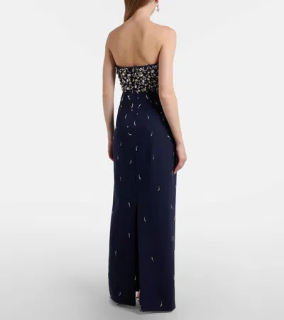 Simkhai Reign Embellished Crêpe Bustier Gown In Blue