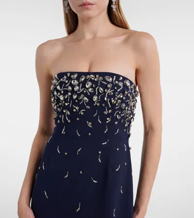 Simkhai Reign Embellished Crêpe Bustier Gown In Blue