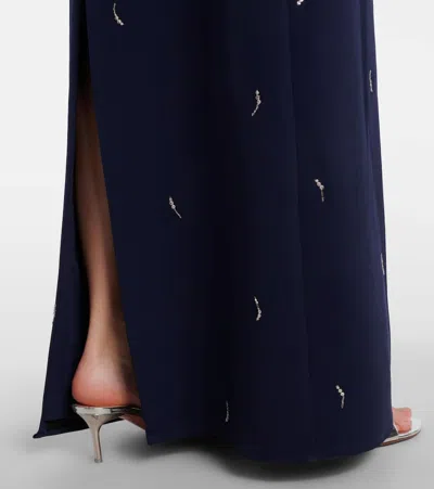 Simkhai Reign Embellished Crêpe Bustier Gown In Blue