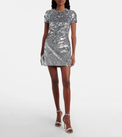 Simkhai Clove Sequined Minidress In Silver