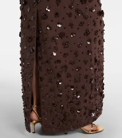 Simkhai Serafina Embellished Bustier Gown In Brown