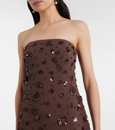 Simkhai Serafina Embellished Bustier Gown In Brown