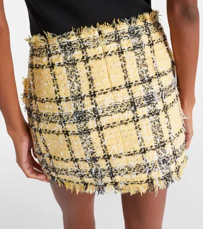 Balmain Sequined Cotton-blend Tweed Miniskirt In Neutral