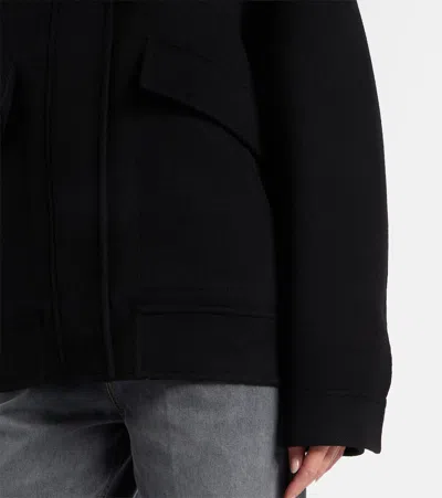 Gucci Wool Bomber Jacket In Black