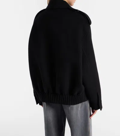 Gucci Wool Bomber Jacket In Black