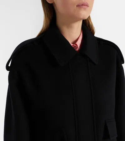 Gucci Wool Bomber Jacket In Black