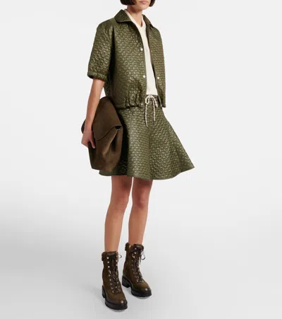 Aquazzura Very Cortina Shearling-trimmed Suede Lace-up Boots In Green