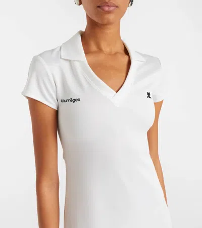 Courrèges Logo Polo Dress In White