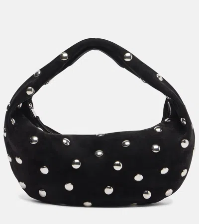 Khaite Olivia Medium Studded Suede Tote Bag In Black