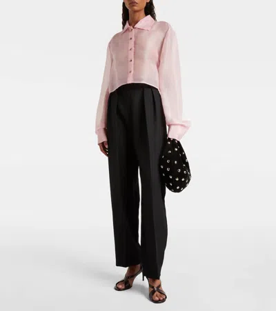 Khaite Olivia Medium Studded Suede Tote Bag In Black