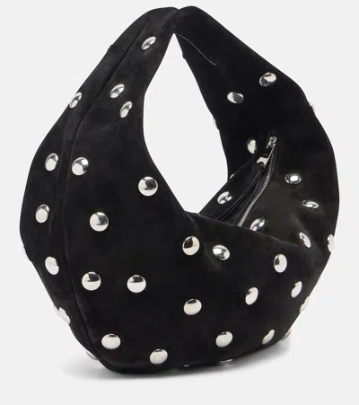 Khaite Olivia Medium Studded Suede Tote Bag In Black