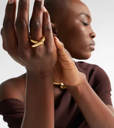 Engelbert Cross Loop Medium 18kt Gold Ring In Gold