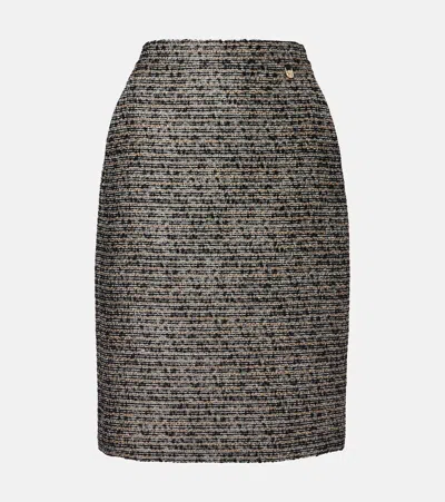 Max Mara Fumetto Tweed Midi Skirt In Black