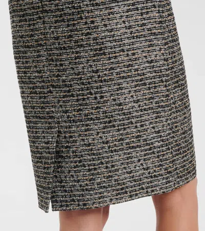 Max Mara Fumetto Tweed Midi Skirt In Black