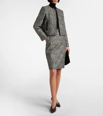 Max Mara Fumetto Tweed Midi Skirt In Black