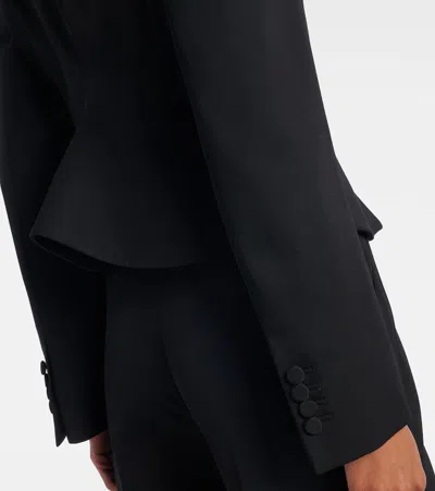 Alexander Mcqueen Cropped Wool Blazer In Black