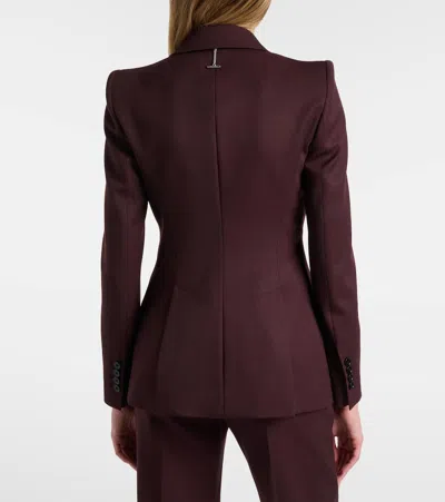 Alexander Mcqueen Wool Grain De Poudre Blazer In Multi