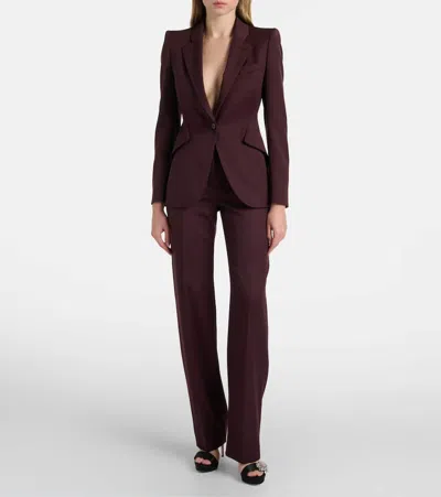 Alexander Mcqueen Wool Grain De Poudre Blazer In Multi