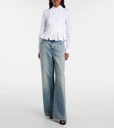 Alexander Mcqueen Cotton Poplin Shirt In White