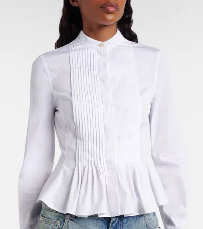 Alexander Mcqueen Cotton Poplin Shirt In White