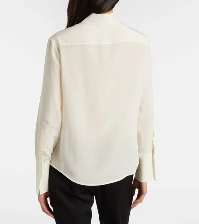 Alexander Mcqueen Ruffled Silk Blouse In White