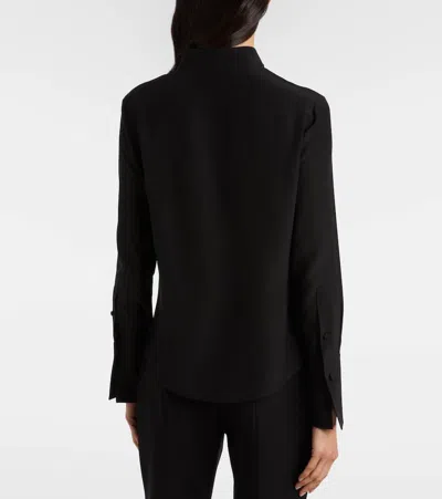 Alexander Mcqueen Ruffled Silk Blouse In Black