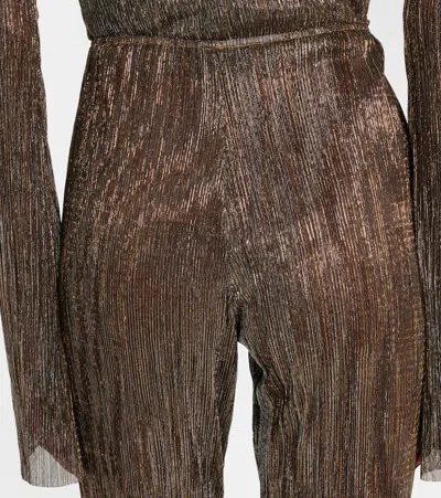 Cala De La Cruz Dries Sequined Flared Pants In Brown