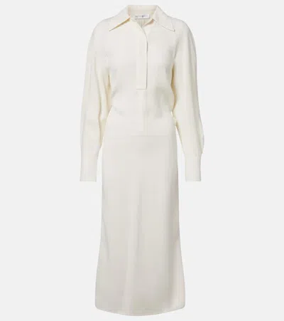 Victoria Beckham Asymmetric Cady Midi Dress In White