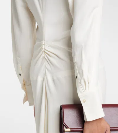 Victoria Beckham Asymmetric Cady Midi Dress In White