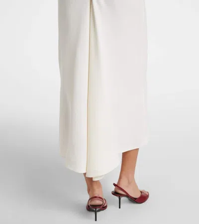 Victoria Beckham Asymmetric Cady Midi Dress In White