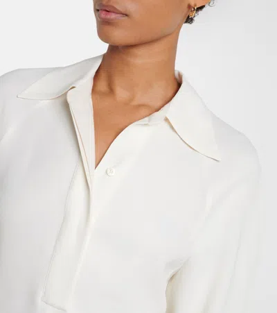 Victoria Beckham Asymmetric Cady Midi Dress In White