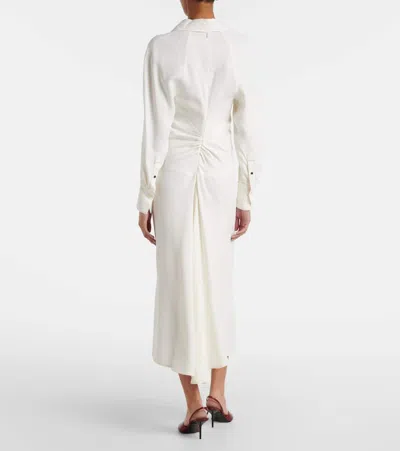 Victoria Beckham Asymmetric Cady Midi Dress In White
