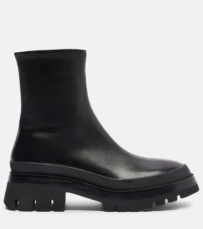 Khaite Fallon 35 Leather Ankle Boots In Black