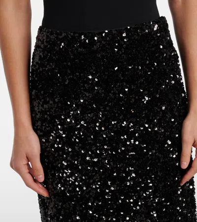 Vince Sequin-embellished Midi Skirt In Black